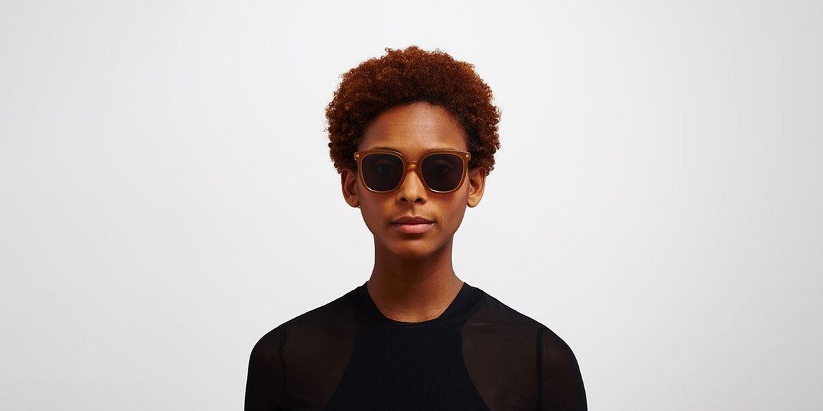 Mykita® VISKA MYK VISKA C99 Brown/Dark Brown/Glossy Gold / Cool Grey Solid 53 - C99 Brown/Dark Brown/Glossy Gold / Cool Grey Solid Sunglasses