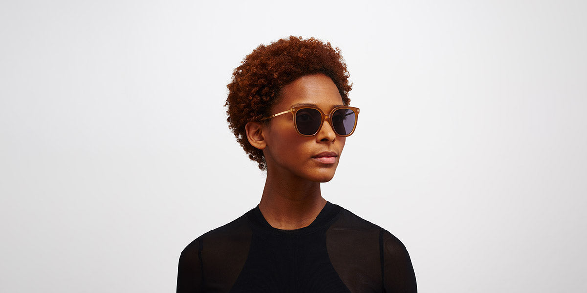 Mykita® VISKA MYK VISKA C99 Brown/Dark Brown/Glossy Gold / Cool Grey Solid 53 - C99 Brown/Dark Brown/Glossy Gold / Cool Grey Solid Sunglasses